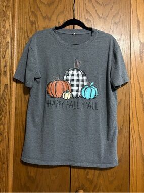 Happy Fall Y'All Grey Women’s Graphic Tee